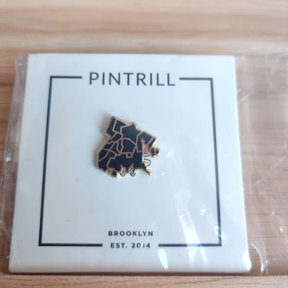 Pintrill Black and Gold Map Pin